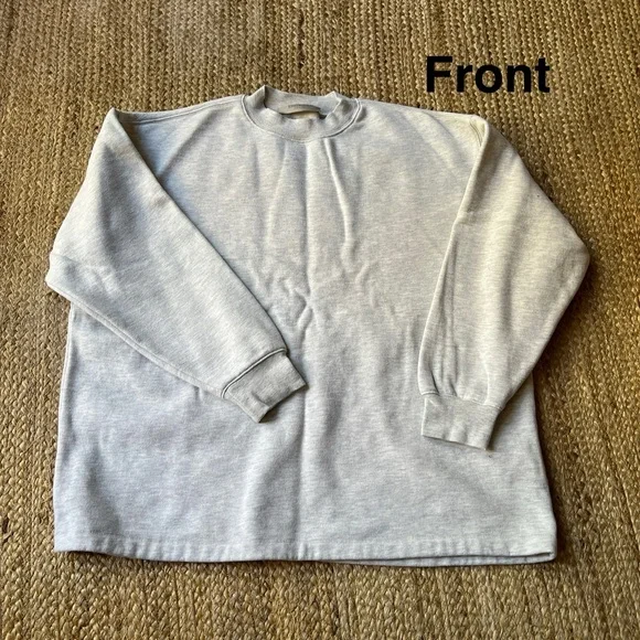 Essentials Fear of God Light Gray Oatmeal Crewneck Sweatshirt - Picture 7 of 8